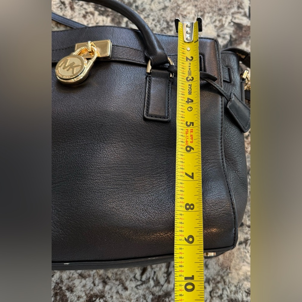 Michael Kors Lock Black and Gold Satchel with Luxurious Leather - Picture 9 of 16
